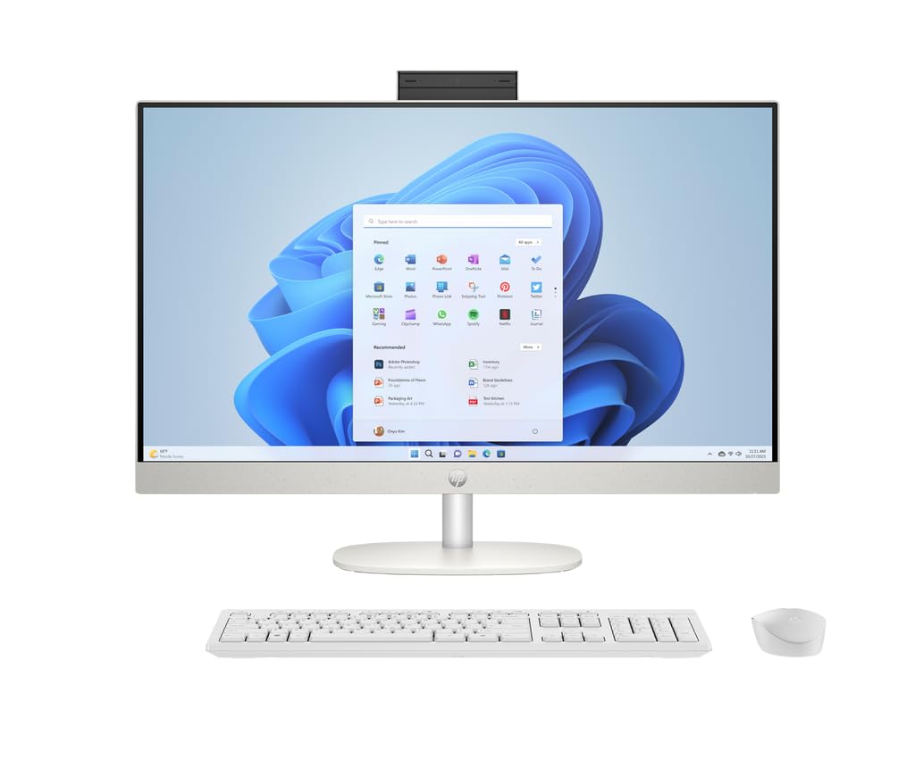 HP 27 inch AIO Desktop PC, FHD 1920x1080, Touchscreen, IPS, AMD Ryzen 5 7520U