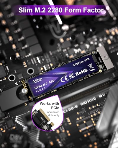 Aiibe 1TB M.2 2280 NVMe SSD PCIe 4.0 Internal Solid State Drive
