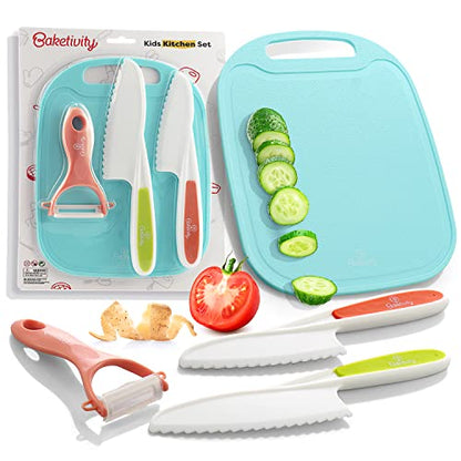 Baketivity Small Medium Large KnifeSet Knife Set 10 Inches Plastic Cutting Board