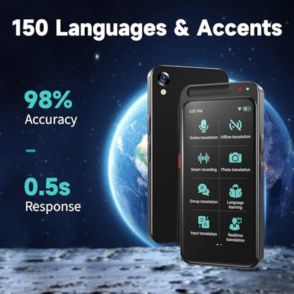 CAWRUGA 5.75 x 3.39 x 1.65 inches B0GZHQN24R 150+ Language Translation Device Voice/Text/Photo Translation Portable
