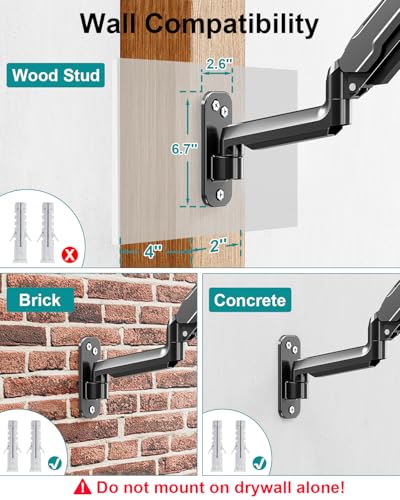 MOUNT PRO Single Monitor Wall Mount 13-32 Inches VESA 75x75 100x100 Black