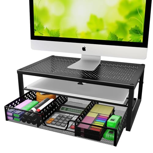 Simple Trending ST57810 Metal Monitor Stand Riser Space-Saving Ergonomic Desk Organizer