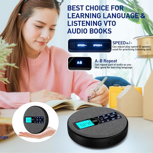 M-Amazup 1 Disc C-07 Black Portable CD Player with LCD Display