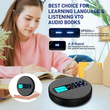 M-Amazup 1 Disc C-07 Black Portable CD Player with LCD Display