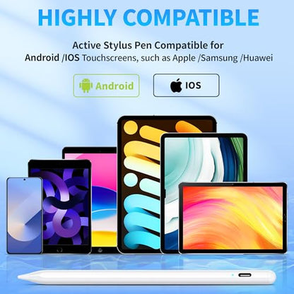 DRYMOKINI 503W Rechargeable Stylus Pen for Touchscreens, Compatible with Android & iOS Devices
