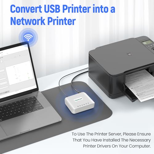 Quxas LP-N110W Print Server USB 2.0 SNMP Computer Connectivity