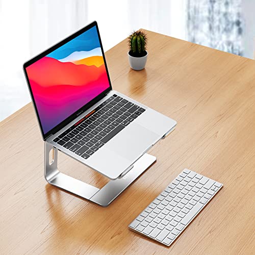 BESIGN LS03-Silver 10-15.6" Laptop Stand, Aluminum, Ergonomic, Tabletop Mount