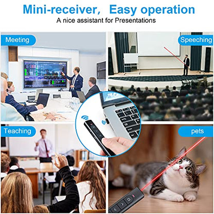 UBUYONE 1 Count GX60 Wireless Presenter Remote, Button Control, 100 Meters Range, Black