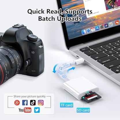 MaxRenard Dual-Slot SD Card Reader USB Type-C MicroSD Adapter