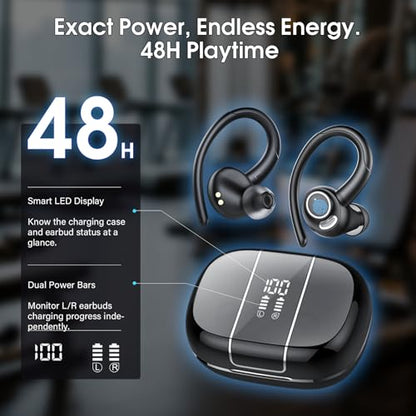 Csasan J90 Pro Wireless Earbuds Bluetooth 5.3 48H Battery Life No Jack