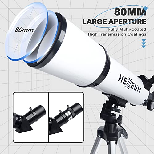 Koolpte 80mm AZ80600 600mm Manual Focus Altazimuth Mount Telescope