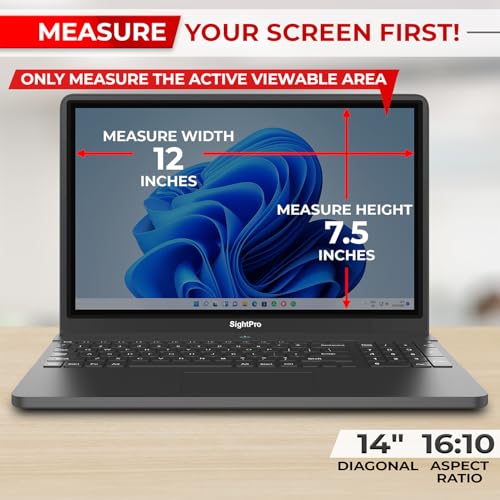 SightPro 14 Inch SP-PSB1411610 Anti-Glare Laptop Privacy Filter