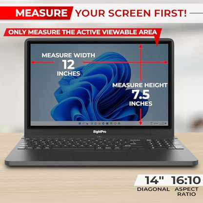 SightPro 14 Inch SP-PSB1411610 Anti-Glare Laptop Privacy Filter