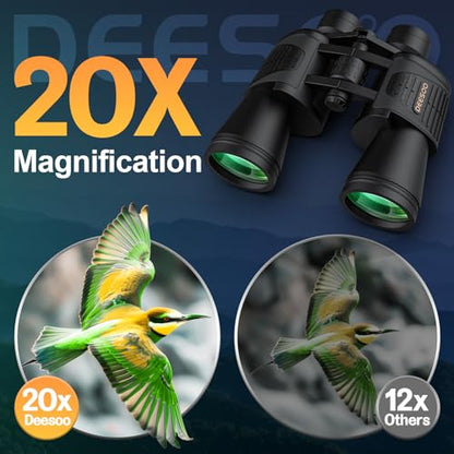 deesoo 20x52 HD High Power Binoculars Adult Model deesoo2052 Multilayer Coating Roof Prism Optics