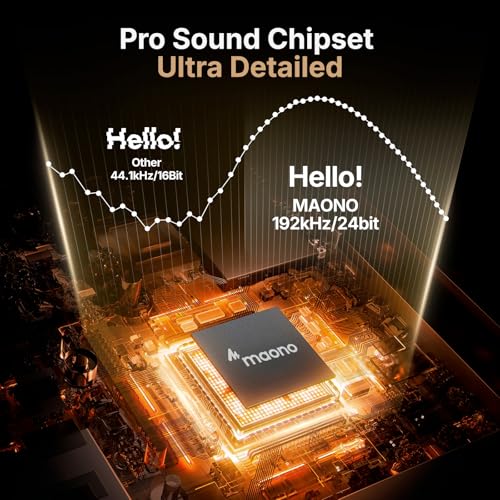 MAONO AU-A04 USB Microphone 192kHz/24Bit, Cardioid, Large Diaphragm, Plug and Play, Compatible with PC and Laptop
