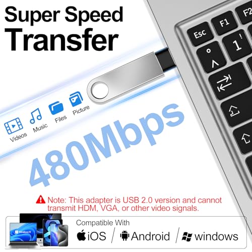 xiwxi 4 Count USB Type C Female to USB A Male Adapter USB 2.0