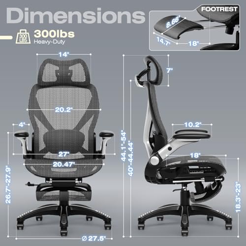 ELABEST 26" x 24" x 41" Ergonomic Office Chair ELX100BB BIFMA 5.1 Certified