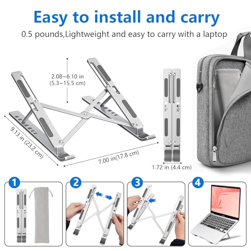 Sopholid 18-M-1 Tripod Laptop Stand Adjustable Aluminum Tabletop Mount