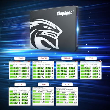 KingSpec 512GB Solid State Drive 2.5" SATA III 540MB/s Read Speed