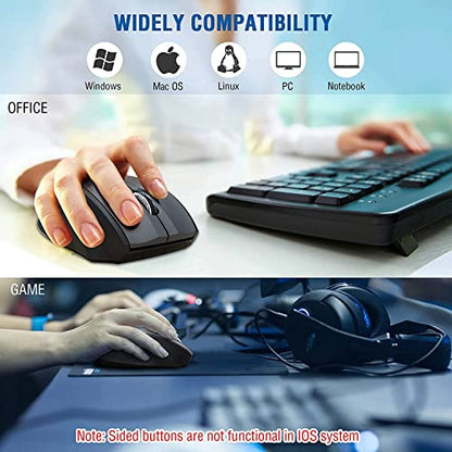 E-YOOSO Wireless Mouse Right-Handed Model E-1010 USB Connectivity, 18 Months Battery Life, 4800 DPI, 6 Buttons