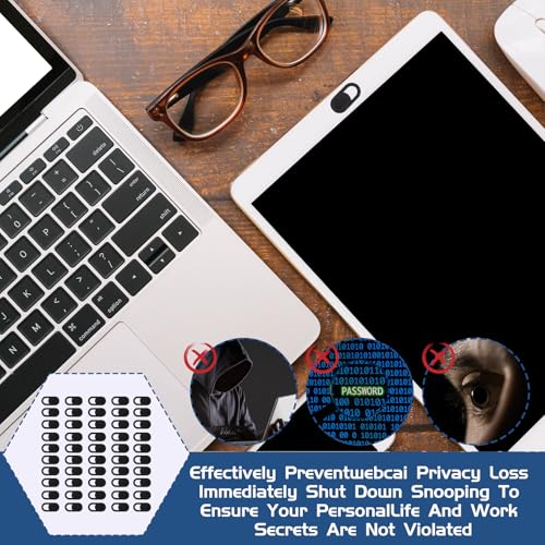 JJUNW 50 Pcs Webcam Cover Slide, 0.023 Inch Ultra-Thin, Universal, Black