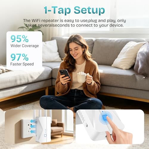 ROQRL 1 Count AC1200 Dual Band 1200 Megabits Per Second Wireless Extender