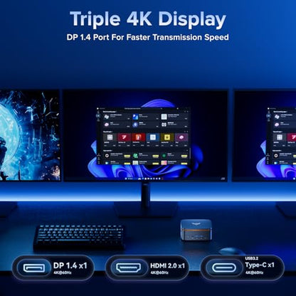 KAMRUI Mini PC P1 Desktop Computer, AMD Ryzen 4300U, 3.7GHz, 16GB RAM, 512GB SSD, 4K UHD, Windows 11 Pro