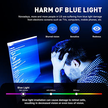 AOMASTE Medium Semi Rimless Blue Light Blocking Glasses Polycarbonate Lens Rectangular Frame