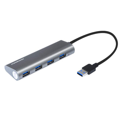 Kingwin 4-Port USB 3.0 Hub KSG-400, 5Gbps Data Transfer Rate, Aluminum Enclosure, Compatible with Windows and Mac
