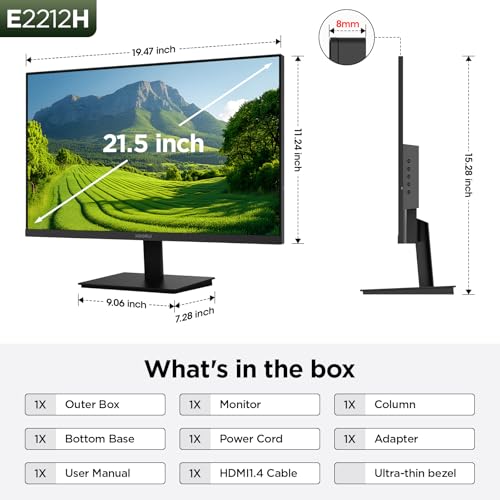 KOORUI 22 Inch E2212H FHD 1080p 100Hz LED Monitor