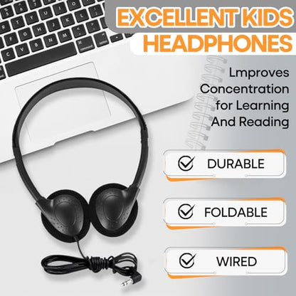 Wensdo On-Ear Headphones HY857, 3.5mm Jack, Wired, Black, Bulk Set of 12