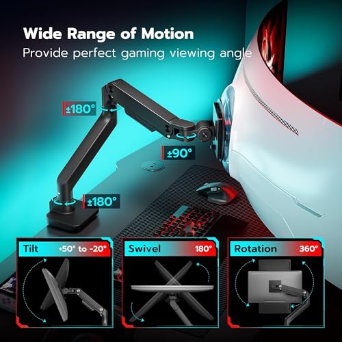 ARES WING 17-49 Inch GDT1004BK Monitor Mount Adjustable Gas Spring Arm