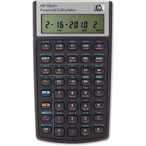 HP 10bII+ Financial Calculator, 2 Inch LCD Display, Battery Powered, Model B17