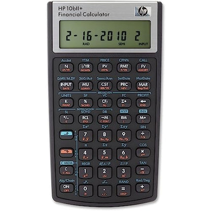HP 10bII+ Financial Calculator, 2 Inch LCD Display, Battery Powered, Model B17
