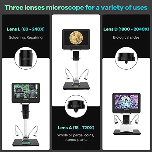 Andonstar 7 In AD246S-M 2160P Digital Microscope 2040x 240V LED Achromatic Handheld