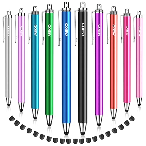 MEKO 10 Pack Thin Rubber Tip Stylus with 20 Replaceable Tips for Touchscreen Devices