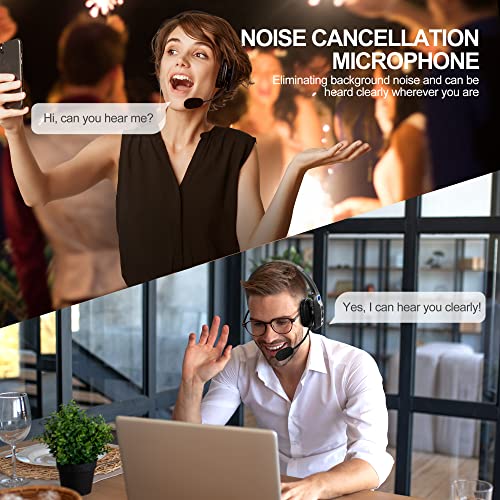 Sarevile KH-23 Black On Ear Bluetooth Headset with Voice Control, Bluetooth 5.2, 60-Hour Battery Life, Dynamic Driver