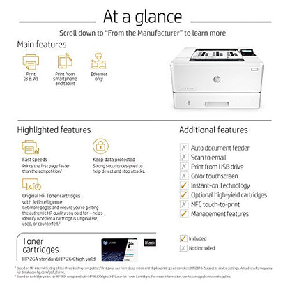 HP LaserJet Pro C5F93AR Monochrome Laser Printer, 600 x 600 dpi