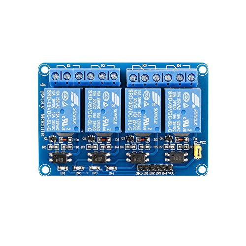 SunFounder 4-Channel Relay Module 5V DC PCB Mounting