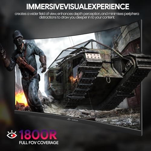CRUA 27" Curved Monitor CR320QB FHD 1920x1080 180Hz LCD