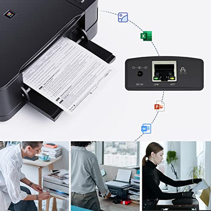 WAVLINK 8.43 x 5.87 x 2.1 inches 8.6 Ounces USB 2.0 Network Print Server LPR Print Protocol 10/100Mbps