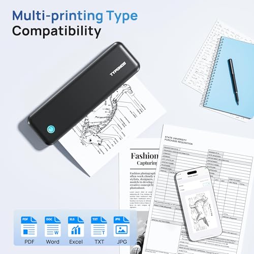 TYPONOS 11" D820 Thermal Monochrome Printer 4 B&W PPM Bluetooth Portable