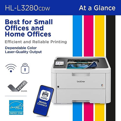 Brother HL-L3280CDW 2400x600 Color Laser Printer with Auto Duplex Network-Ready