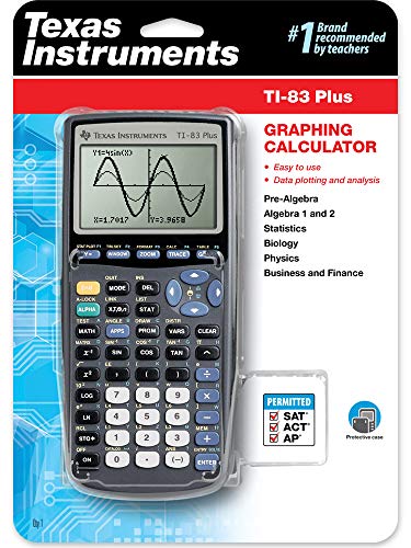 Texas Instruments 7.3L x 3.5W TI-83 Plus 3 Inches LCD Graphing Calculator