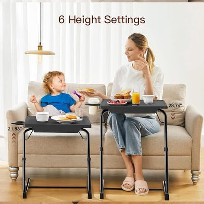 HUANUO 20.5L x 15.55W x 28.74H Adjustable TV Tray Table HNTT-B Indoor Use