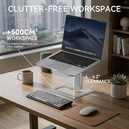 SOUNDANCE Adjustable Laptop Stand 10-17.3 Inches LSA1 Tabletop Ergonomic Silver