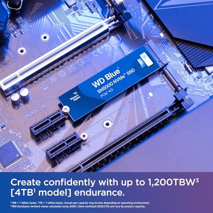 Western Digital 1TB WDS100T4B0E NVMe Solid State Drive SSD - PCIe 4.0, M.2 2280, 5150 MB/s Read Speed, 4900 MB/s Write Speed