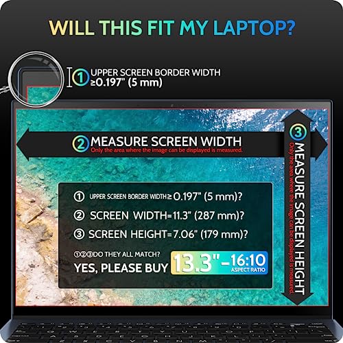 Peslv 13.3" Magnetic Laptop Privacy Screen pes-cxfk13.3 16 10 Matte & Glossy Blue Light Filter