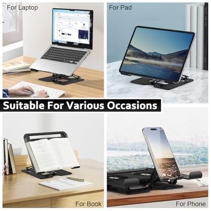 Electmagic 11.8" x 8" x 1.7" L07 Adjustable Laptop Cooling Pad Black