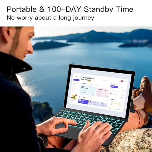 XIWMIX Standalone Bluetooth Keyboard for Microsoft Surface Pro 3/4/5/6/7/7+ QWERTY Layout Rechargeable Battery Powered Backlit Keyboard